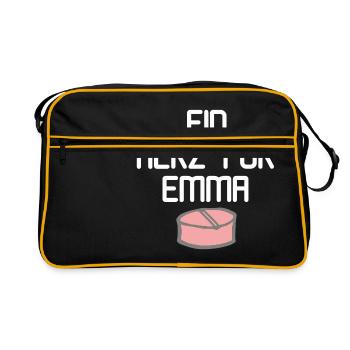 Ein Herz Für Emma Party MDMA Shirt - Retro Tasche - Schwarz/Gold - Vorne