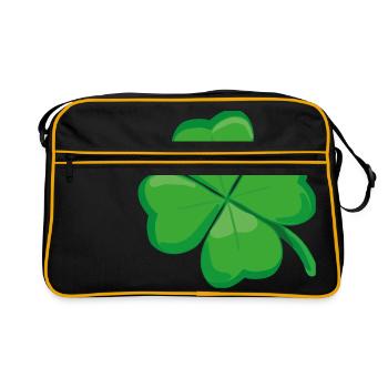 Trèfle porte-bonheur St. Patricks Trèfle Clover - Sac Retro - noir/or - Devant