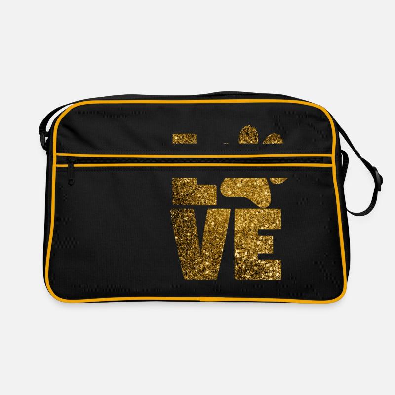 Hundeliebe - Retro Tasche - Schwarz/Gold