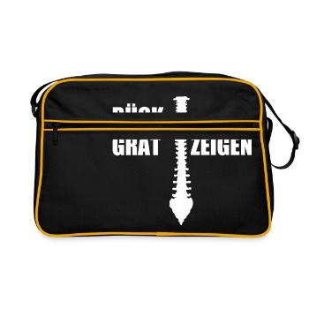 Rückgrat Zeigen - Retro Tasche - Schwarz/Gold - Vorne