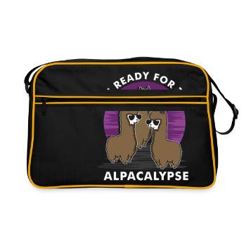 Get ready for the alpakalypse - Retro Bag - black/gold - Front