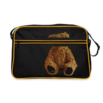Teddybär - Retro Tasche - Schwarz/Gold - Vorne