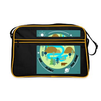 Mather Nature 🐢 - Retro Bag - black/gold - Front