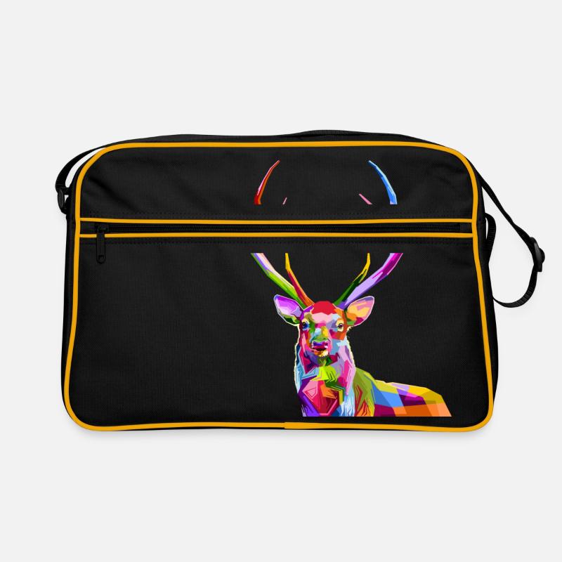 Hirsch - Retro Tasche - Schwarz/Gold