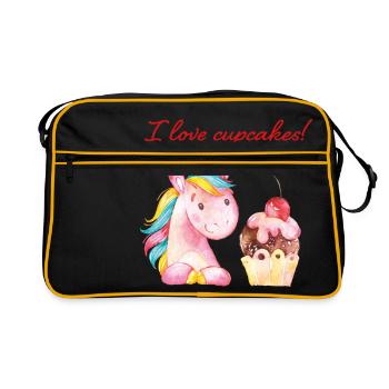 J'adore les licornes licorne licorne - Sac Retro - noir/or - Devant