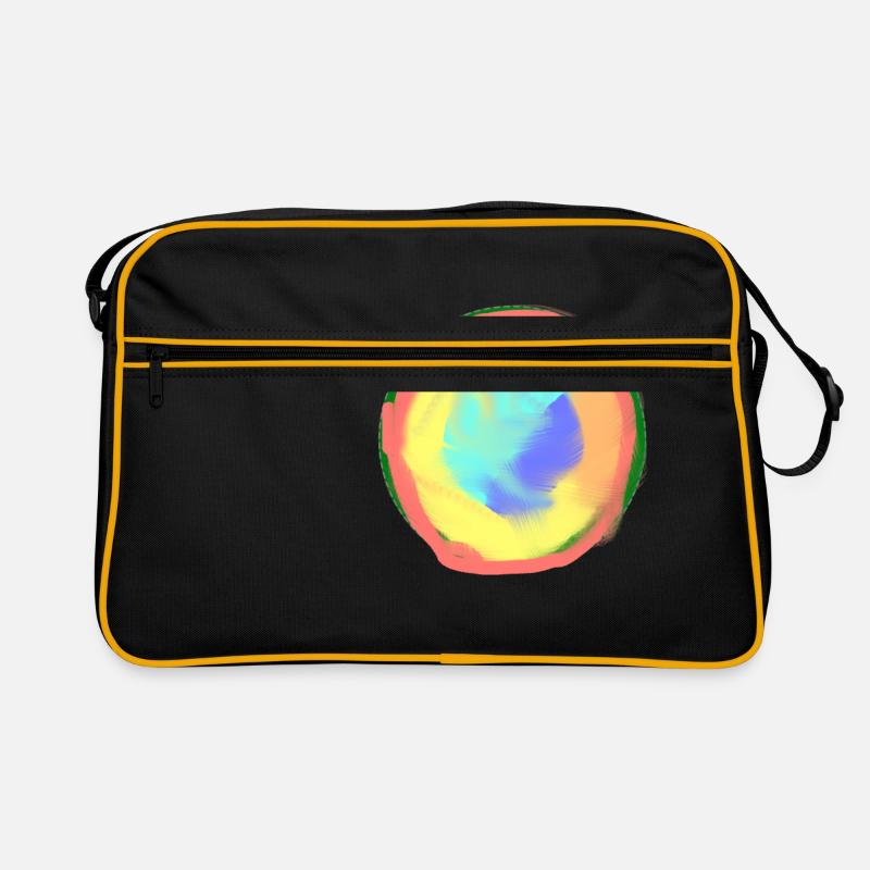 Regenbogen - Retro Tasche - Schwarz/Gold