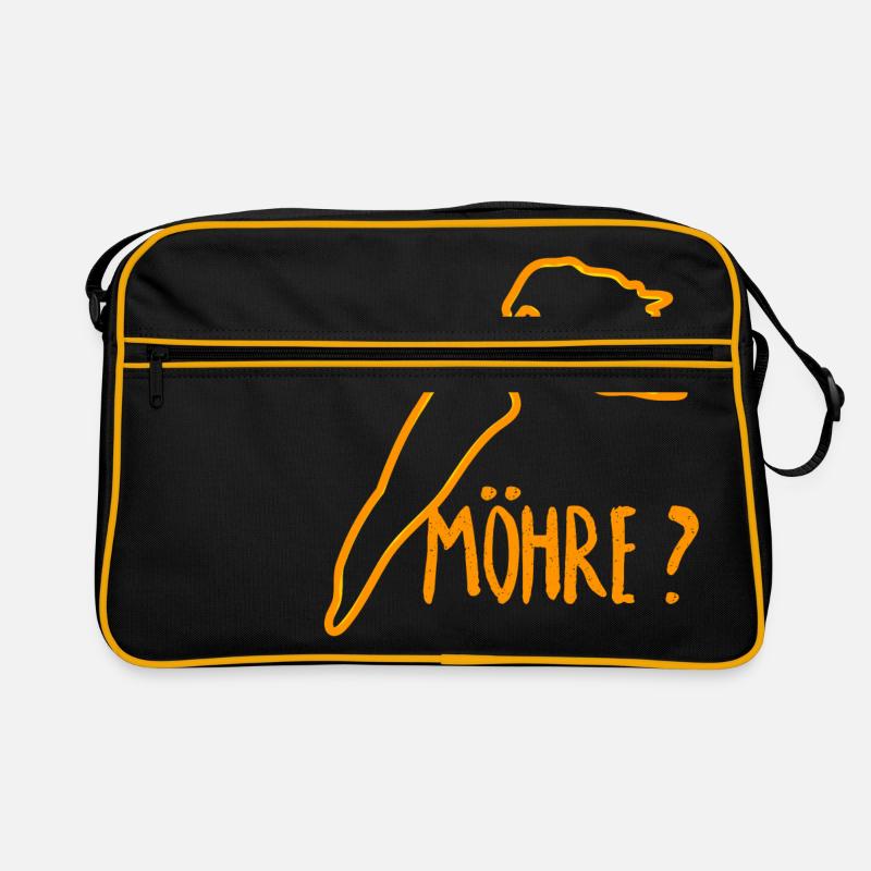 Möhre? - Retro Tasche - Schwarz/Gold