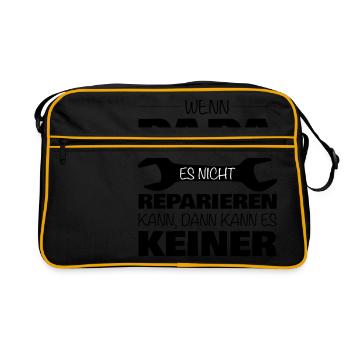If dad can not fix it ... - Retro Bag - black/gold - Front