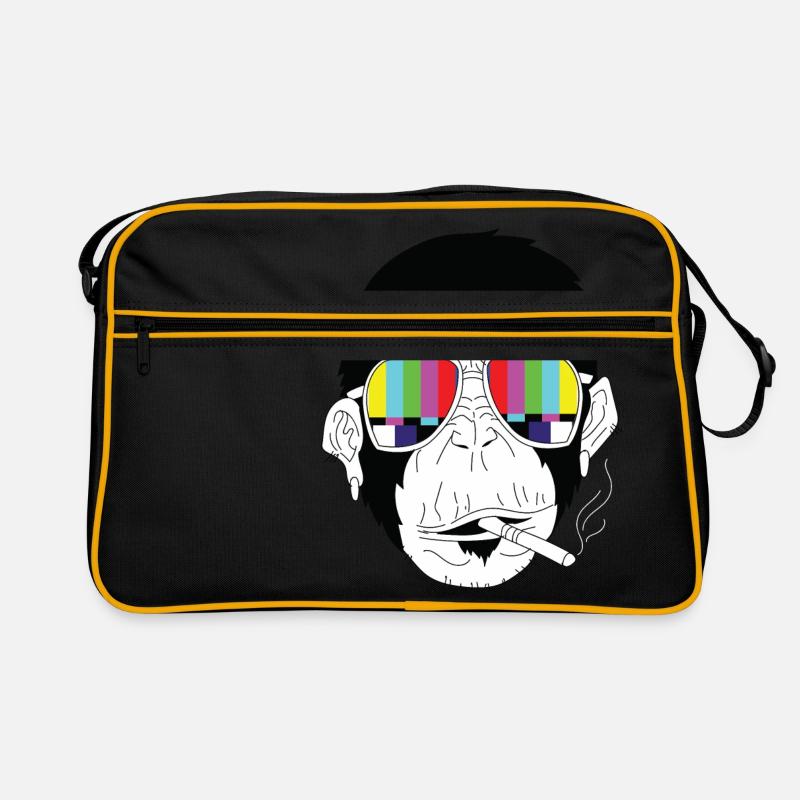 Affe - Gorilla - Zigarette - Sonnenbrille Retro Tasche
