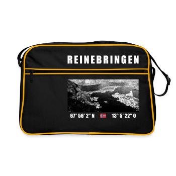 Reinebringen auf den Lofoten in Norwegen - Retro Tasche - Schwarz/Gold - Vorne