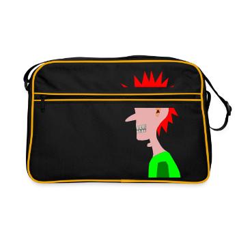 Cooler Punk, Punker - Retro Tasche - Schwarz/Gold - Vorne