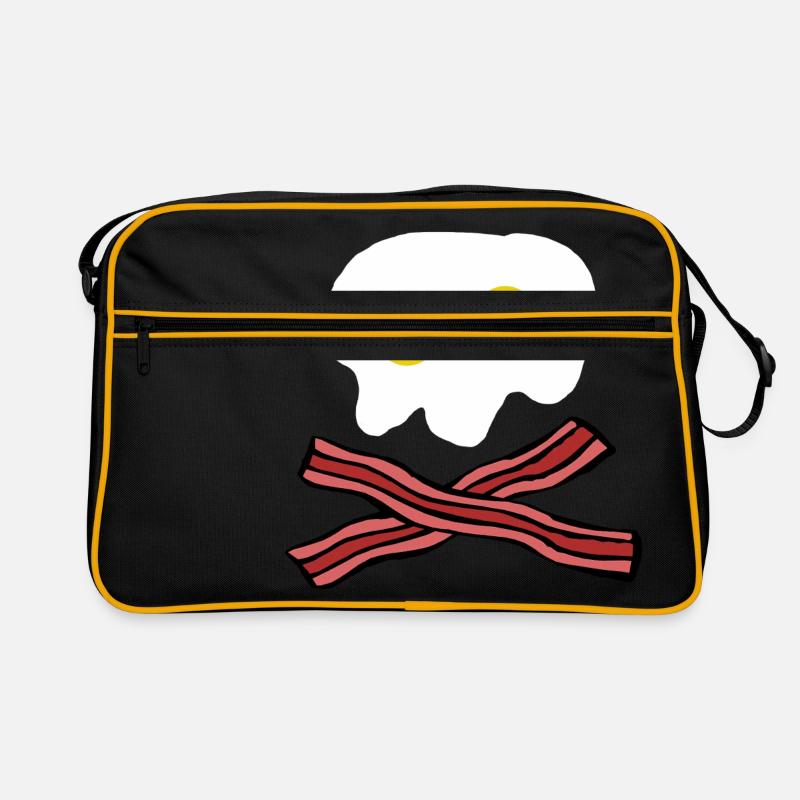 Eier und Speck Totenkopf - Retro Tasche - Schwarz/Gold