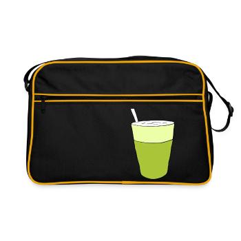 Matcha vegan cadeau anniversaire Matchalatte - Sac Retro - noir/or - Devant
