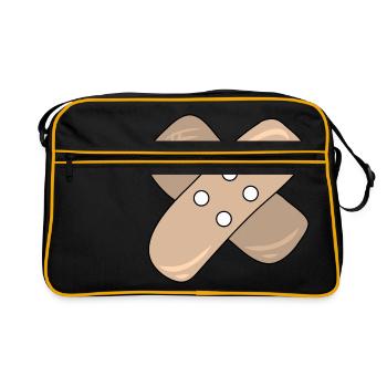 Patch, Wound, Injury, Healing, Gift Idea - Retro Bag - black/gold - Front