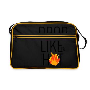 drop it like its hot, inscription, chaud, cadeau - Sac Retro - noir/or - Devant