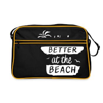 La vie est meilleure à la plage - Sac Retro - noir/or - Devant