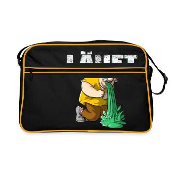 Läuft - Mann übergibt sich, Männerabend Sauftour - Retro Tasche - Schwarz/Gold - Vorne