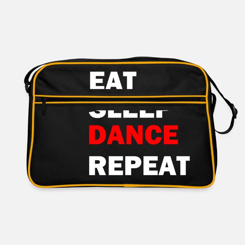 Eat Sleep Dance Répéter - Sac Retro - noir/or