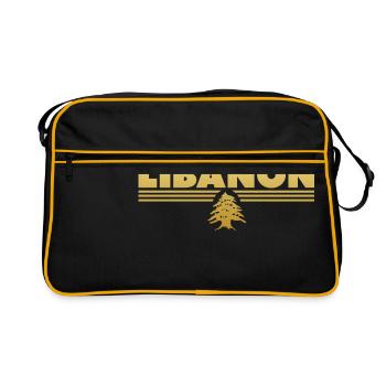 Lebanon Beirut Coat of Arms - Retro Bag - black/gold - Front