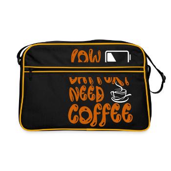 Batterie batterie café muffins matinal café cadeau - Sac Retro - noir/or - Devant