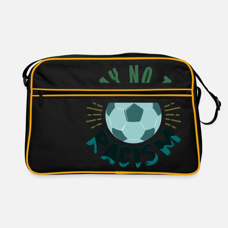 Say NO to racism - Retro Tasche - Schwarz/Gold