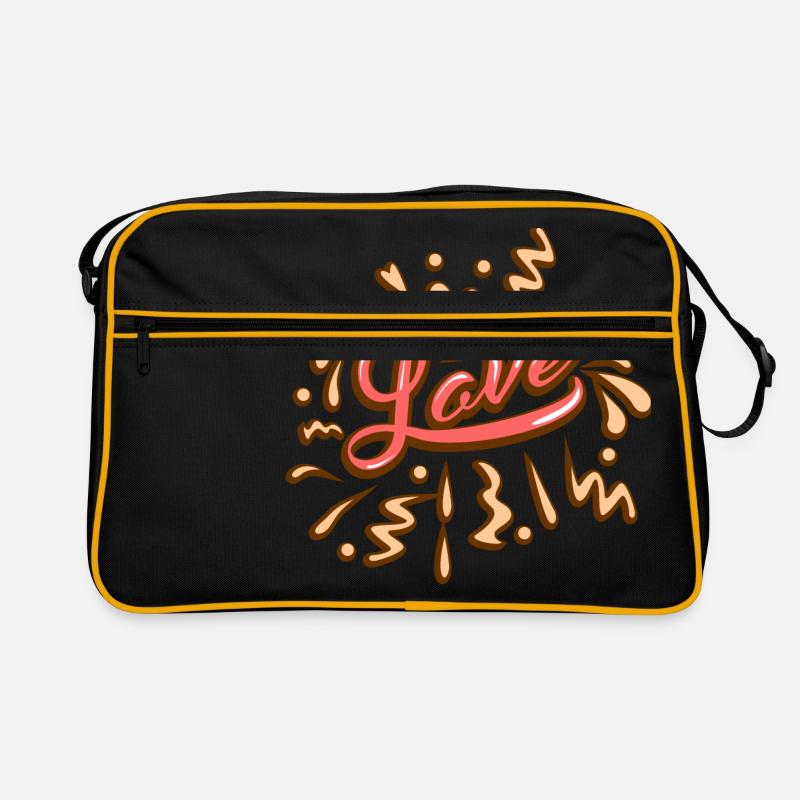 Love Liebe - Retro Tasche - Schwarz/Gold