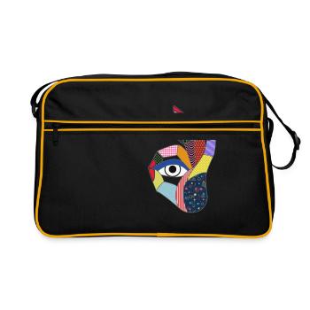 yeux regarde à travers une main dans le pop art style - Sac Retro - noir/or - Devant