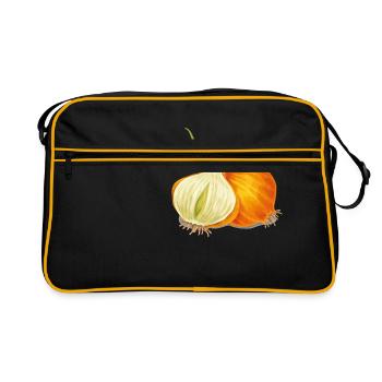 Die Zwiebel - Retro Tasche - Schwarz/Gold - Vorne