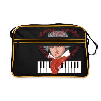 J’adore Beethoven compositeur pianiste classique - Sac Retro - noir/or - Devant