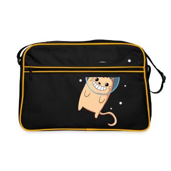 Cat - Outer Space - Kitten - Outer Space - Retro Bag - black/gold - Front