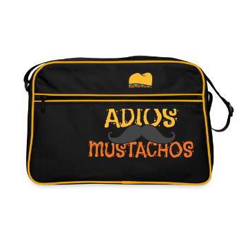 Barbe Hipster Zeitgeist Lifestyle Swag Moustache - Sac Retro - noir/or - Devant