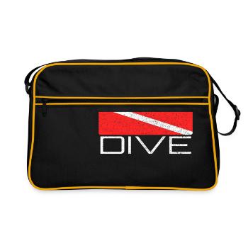 Dive | Conception de plongée avec drapeau de plongée pour les plongeurs - Sac Retro - noir/or - Devant