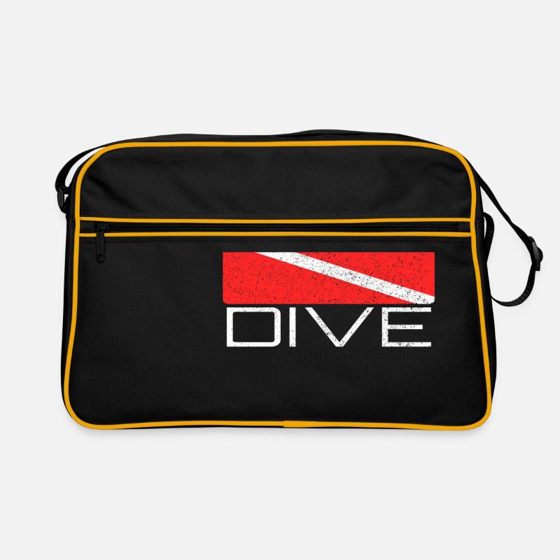 Dive | Conception de plongée avec drapeau de plongée pour les plongeurs Sac Retro
