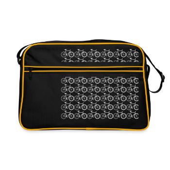 Fahrrad Liebe, Bicycle, Rad, Fahrräder, Rennrad - Retro Tasche - Schwarz/Gold - Vorne