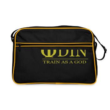Odin s'entraîne comme un Dieu - un cadeau de motivation pour la formation - Sac Retro - noir/or - Devant