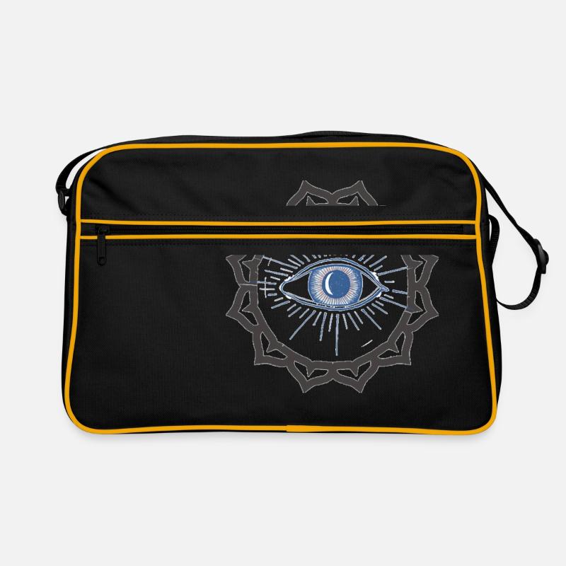 Das geöffnete dritte Auge - Geschenkidee - Retro Tasche - Schwarz/Gold