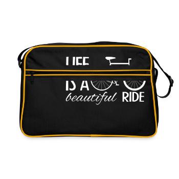 Fahrrad Shirt, Bicycle, Rad, Fahrräder, Rennrad - Retro Tasche - Schwarz/Gold - Vorne