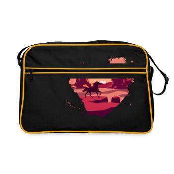 Cheval dans les montagnes Rocheuses - Sac Retro - noir/or - Devant