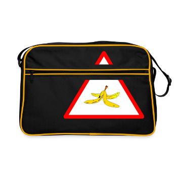 Attention banana peel - Retro Bag - black/gold - Front