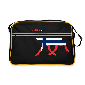 Moose / Norway Flag Holiday Travel Gift - Retro Bag - black/gold - Front