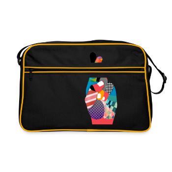 Fingers crossed in pop art style - Retro Bag - black/gold - Front