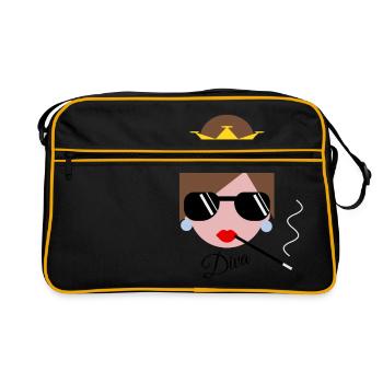 Mode süchtig - Retro Tasche - Schwarz/Gold - Vorne