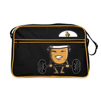 La pomme de terre fait du sport - Fitness - Sac Retro - noir/or - Devant