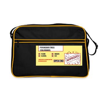 Work displeasure notice funny sick message - Retro Bag - black/gold - Front