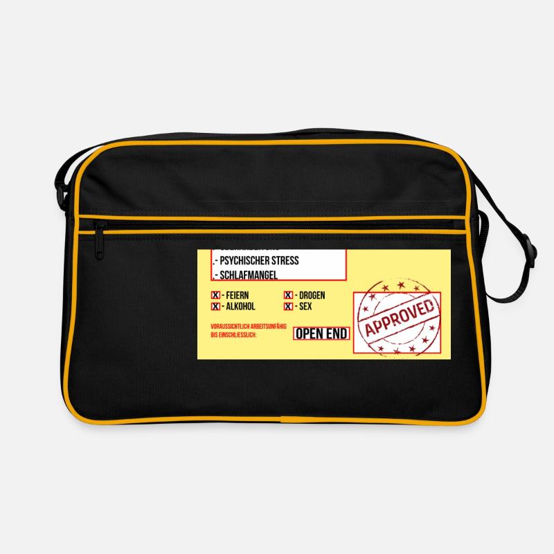Work displeasure notice funny sick message Retro Bag