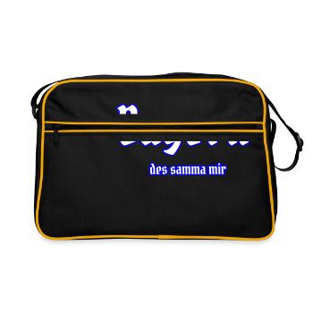 Bayern - des samma mir - Retro Tasche - Schwarz/Gold - Vorne