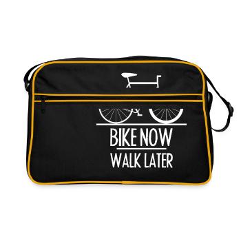 Fahrrad Shirt, Bicycle, Rad, Fahrräder, Rennrad - Retro Tasche - Schwarz/Gold - Vorne