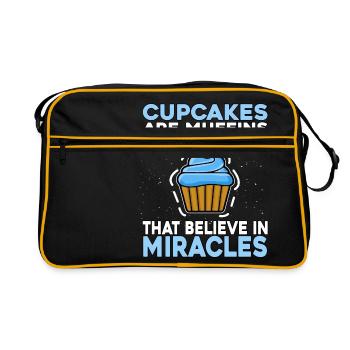 Cupcakes are muffins that believe in Miracles - Retro Bag - black/gold - Front