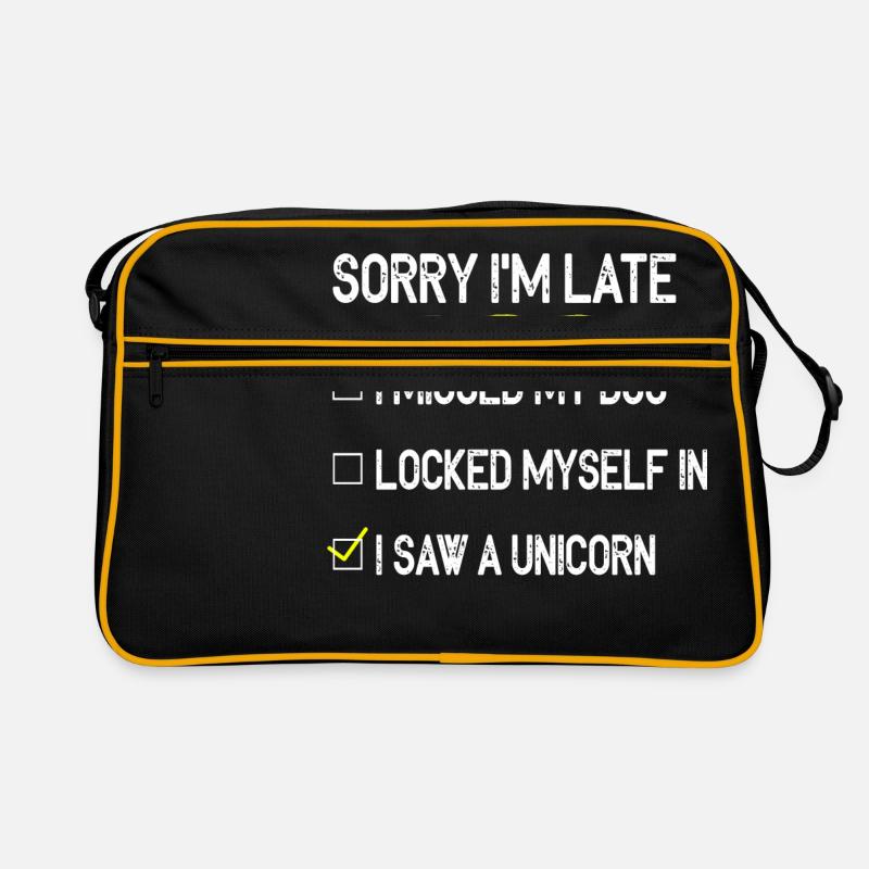 Einhorn unicorn - Retro Tasche - Schwarz/Gold