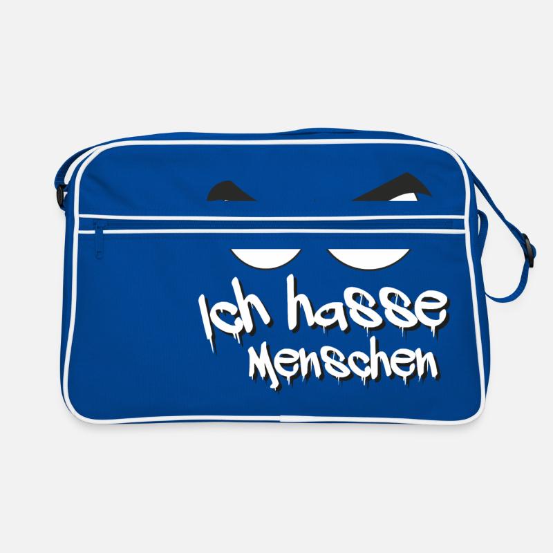 Ich hasse menschen Retro Tasche